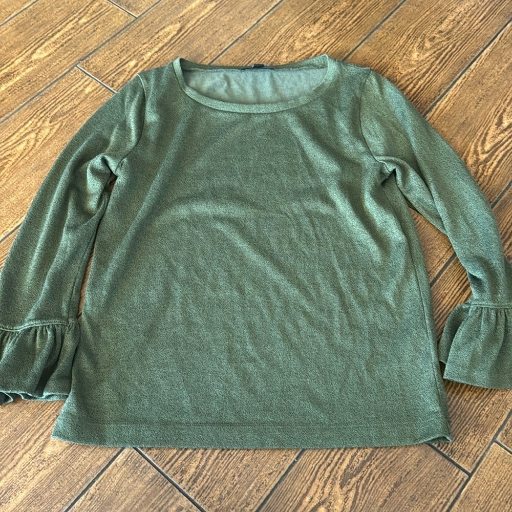 J. crew | sparkle bell-sleeve top holiday glitter